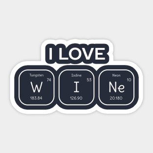 I Love Wine Science T-Shirt Sticker